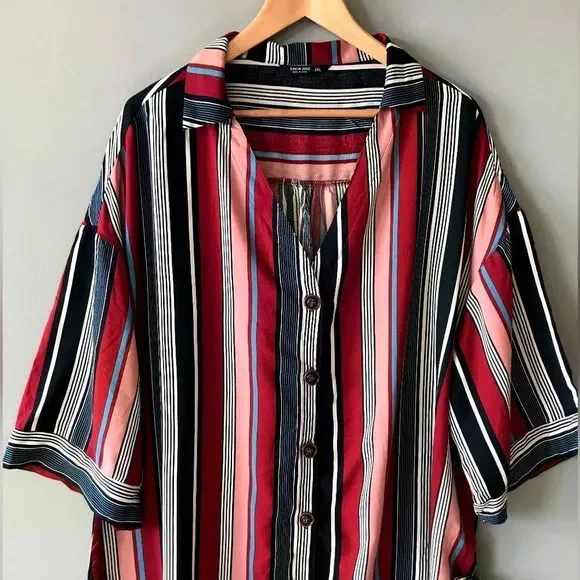 5 for $35 Shein Curve Top Blouse Shirt Women's Plus Size 2XL Multicolor … - Picture 2 of 9